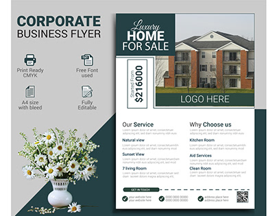 Rental home business flyer design.