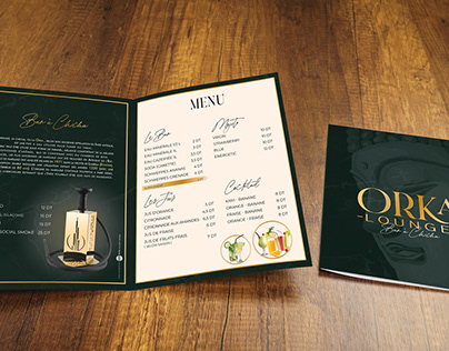 Carte menu ORKA LOUNGE