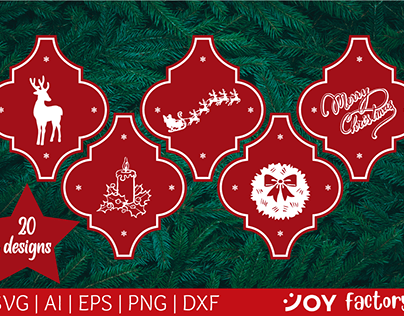 Arabesque Christmas tiles SVG