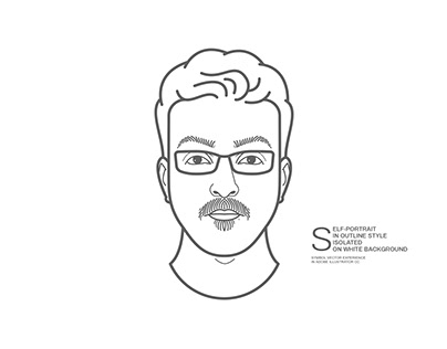 Self-portrait in outline style