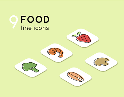 Food line icons for the mobile app