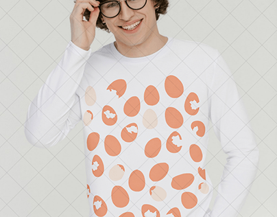 White, orange dotted T-shirt