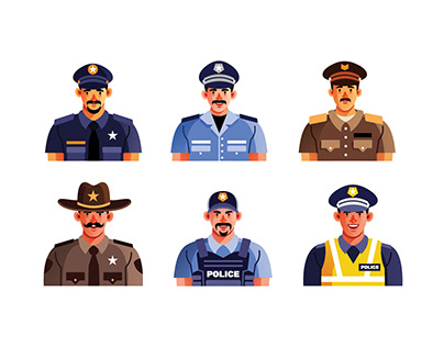 Police Character Avatar Set