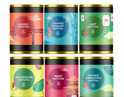 Project thumbnail - Packaging design - Matcha Can Label designs
