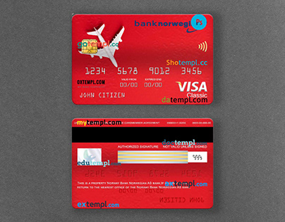 Norway bank Norwegian AS bank visa classic card PSD