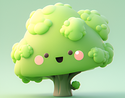 3D broccoli character