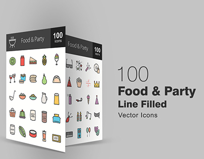 100 Free Food and Party Icons (exclusive)