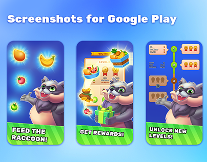 Screenshots for Google Play (Garbage raccoon project)