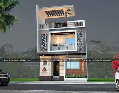 modern home front 3d elevation designer in #nagpur