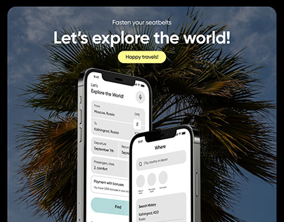 Airplane travel mobile app | UX/UI