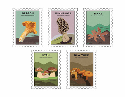 State Mushroom Stamp Collection
