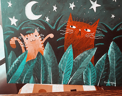 Serie de pinturas "Los Gatos"