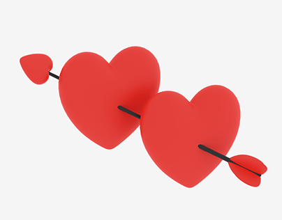 Heart with Arrow 3D Model