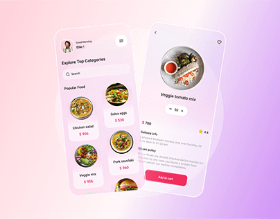 Food Delivery App - Mirror Effect