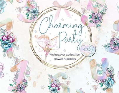 Charming party. Floral numbers