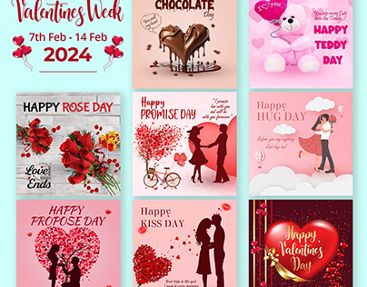 Valentine's Week Social Media Poster Design