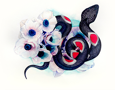 Snake and flowers