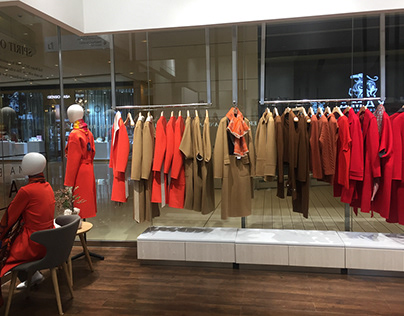 Red & Camel colored coat display