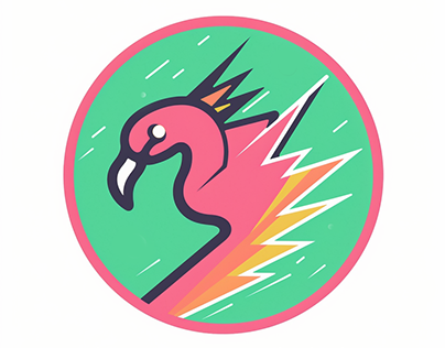 Sample logo, Fast Flamingo