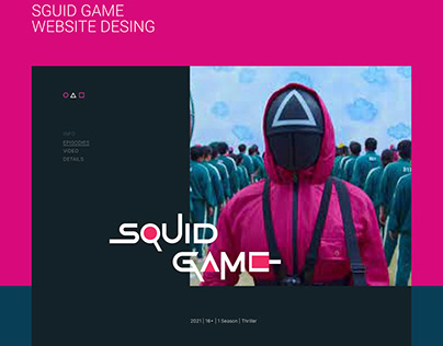 Дизайн сайта по сериалу Игра в кальмара