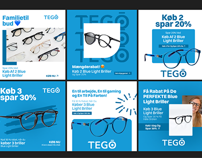 Tego Blue Light Glasses Social Media ad design
