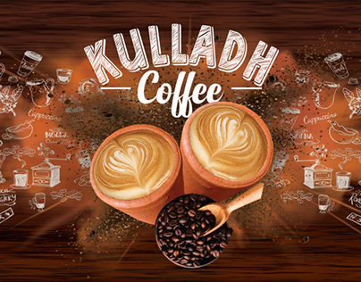 Digital Backdrop and banner for a Coffee Cafe Brand
