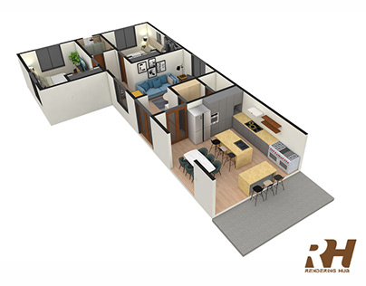 Residential House 3D Floor plan