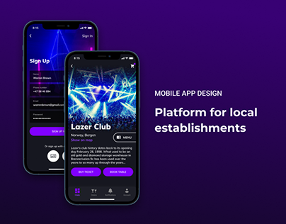NEON CLUB - Mobile App Design