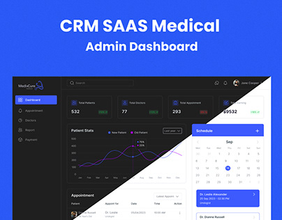 CRM SAAS Medical management dashboard