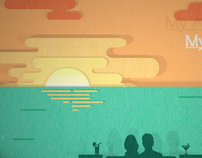 Sunset Animation : Paper Cutout Style