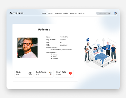 Patient Details Web Page UI Design
