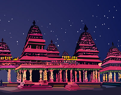 Temple Illustration with AI in Illustrator