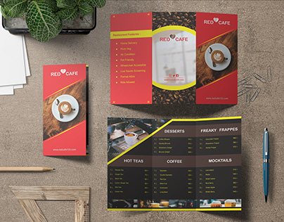 Red Cafe Trifold design