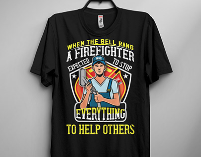 Firefighter Typography T-shirt Design