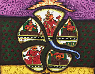 Indian Traditional Phad painting in fusion