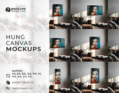 Hung Canvas Mockups - Pack 01