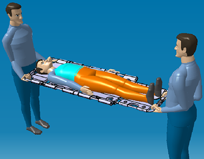 SCOOP STRETCHER : full body immobilization of casualty