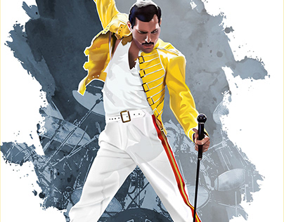 Freddie Mercury iconic pose illustration