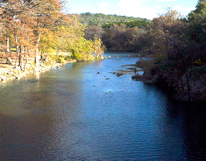 Drone flight over Guadalupe River