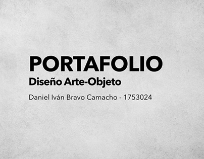 PORTAFOLIO ARTE-OBJETO | Daniel Bravo