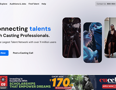 Explore talent - audition-based website build in Nextjs