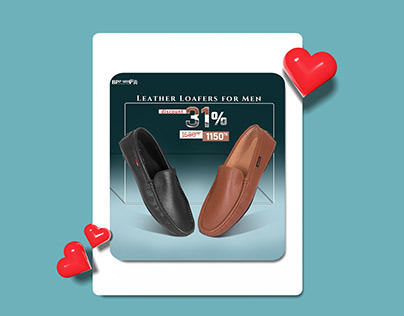 Men Leather Loafers Social Media Post Design