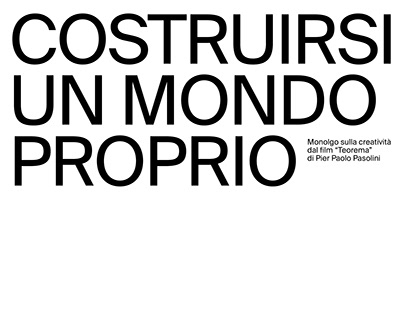 Monologo Teorema, Pasolini | Artowork and Poster