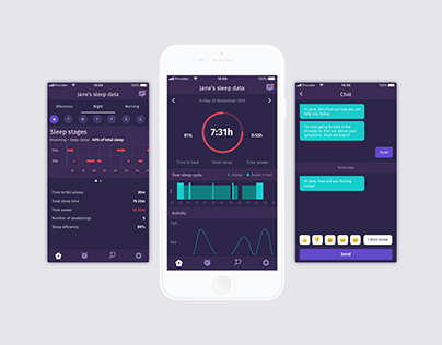 A mobile app to track sleep routine.
