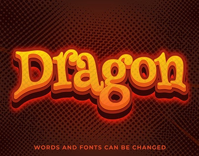 Dragon 3d text effect