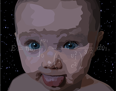 Einstein inspired baby portrait