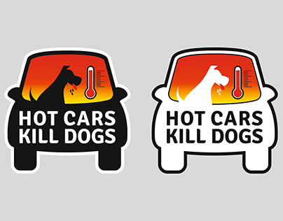 Hot Cars Kill Dogs stickers