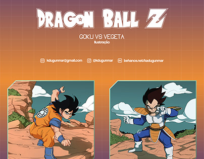Goku vs Vegeta (Dragon Ball Z) - Ilustração