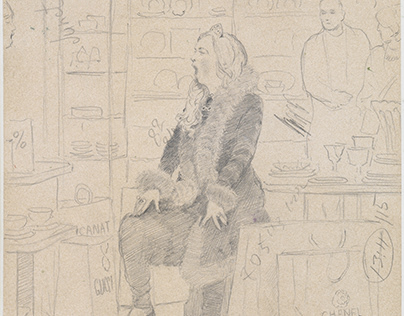 Selfridges & co. Sketch. 19 x 28 cm.