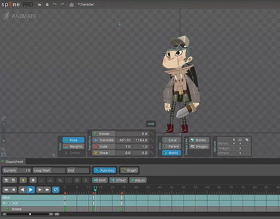 Game animation using Spine Pro